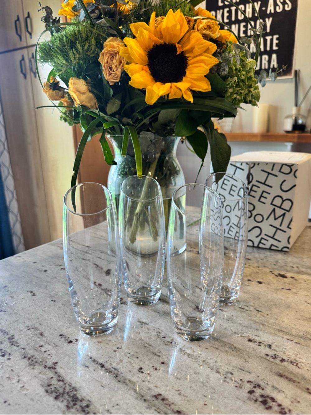 Slanted top champagne flutes (4)